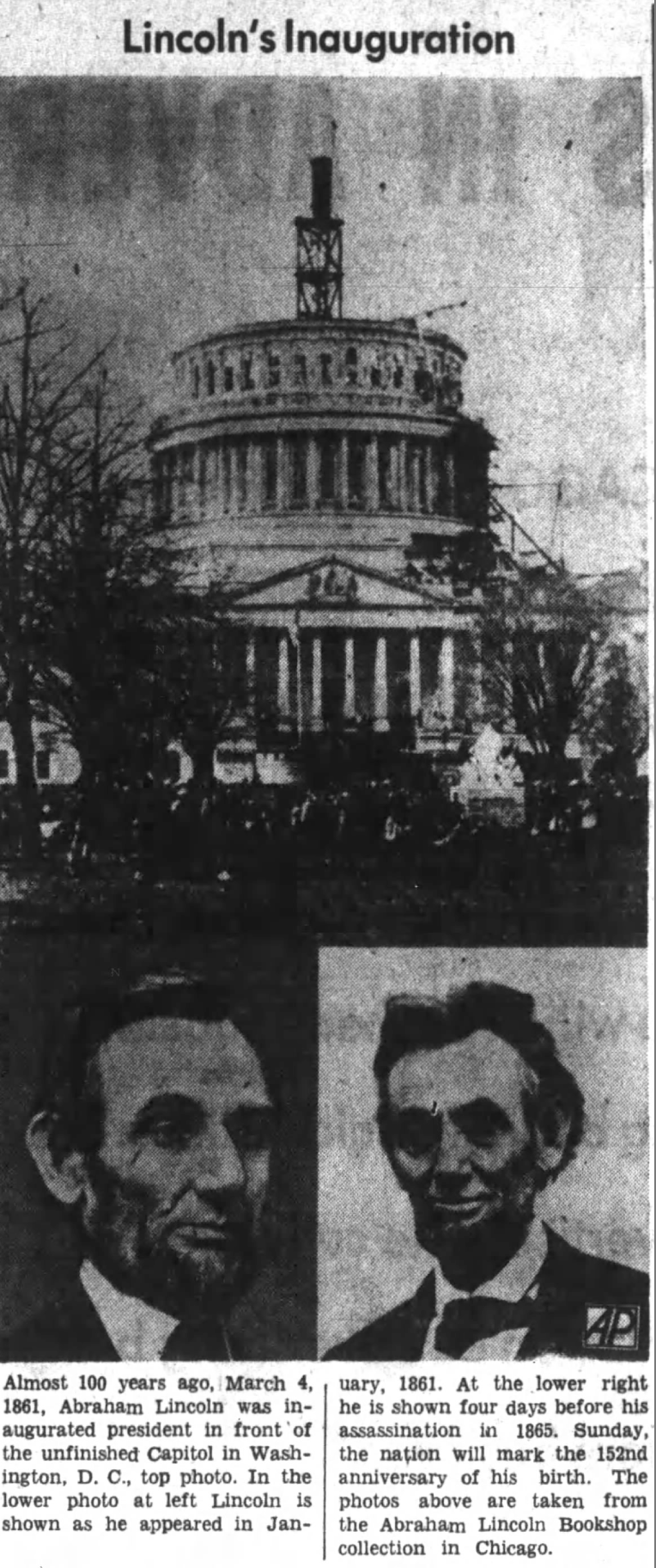 Lincoln's inaugration